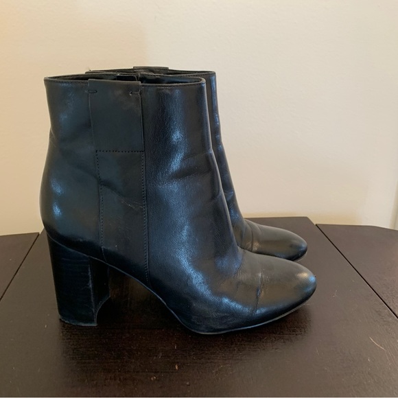 Nine West black leather why not booties size 8 with original box - Picture 2 of 9